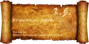 Kronstein Jakab névjegykártya